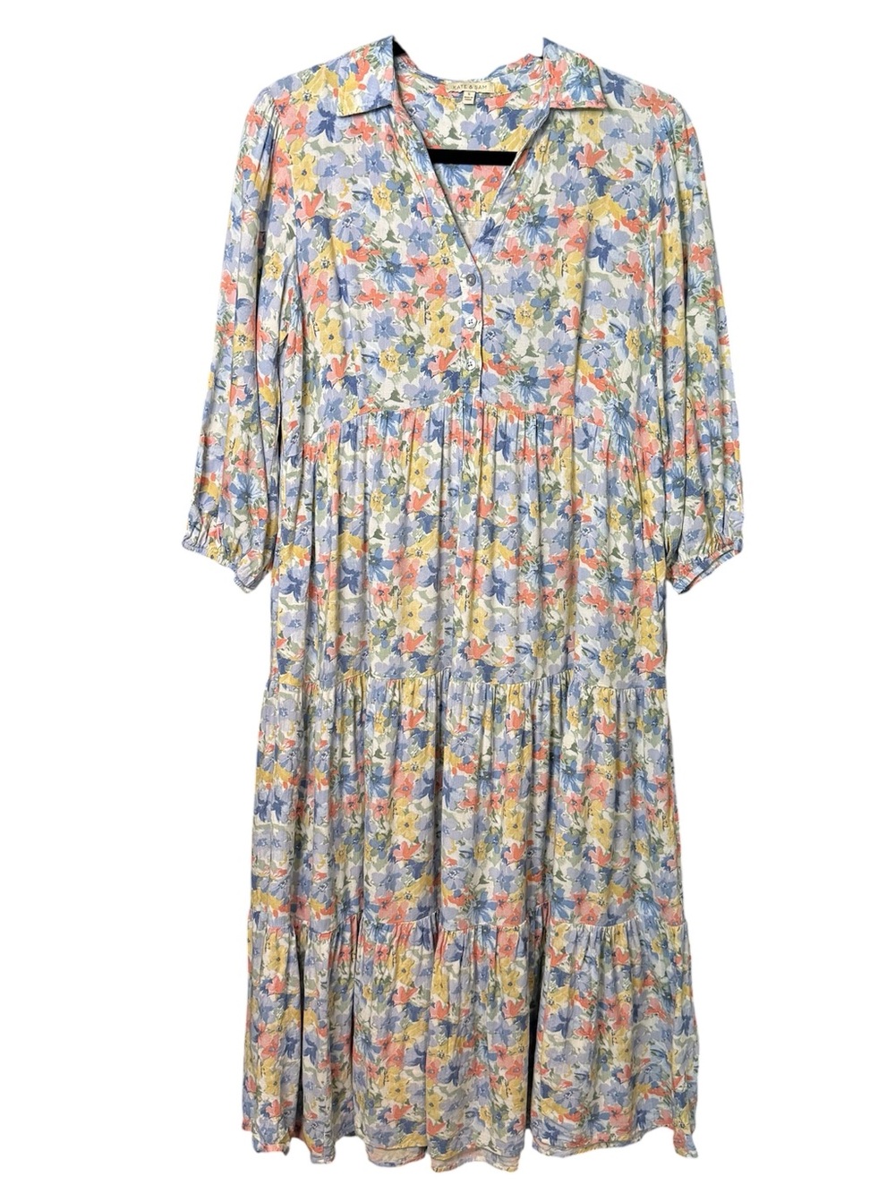 Kate & Sam Pastel Floral Tiered Midi Dress